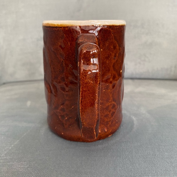 Antique pottery, brown, Burly, Winter Hart brand stoneware mug, windmill/man - Picture 3 of 6